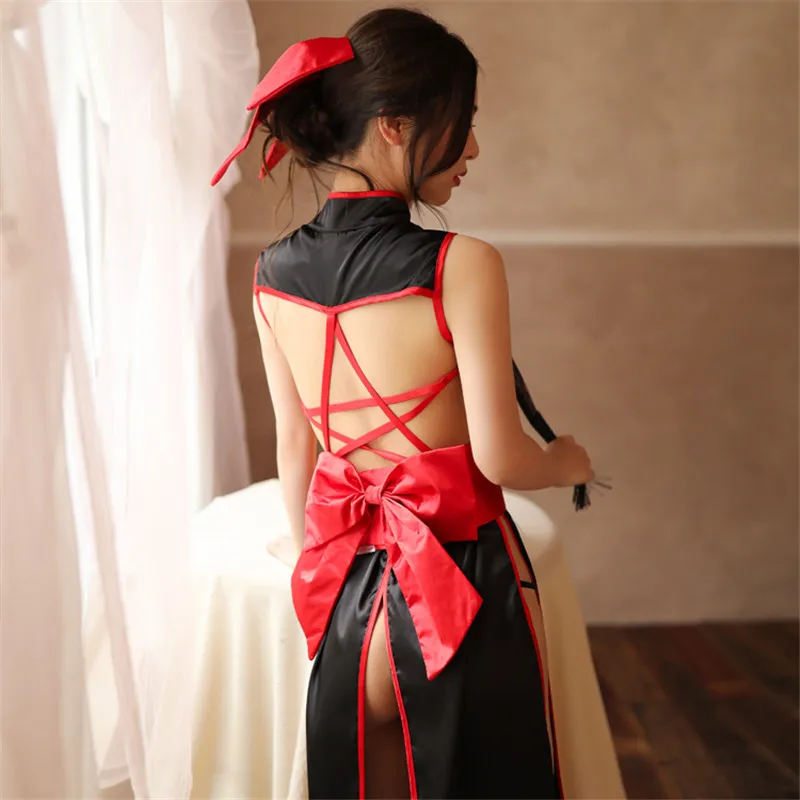 Women Erotic Lingerie Dress Sexy Lingerie Nightdress Sleepwear Backless Cheongsam Suit Uniform Temptation
Women Erotic Lingerie Dress Sexy Lingerie Nightdress Sleepwear Backless Cheongsam Suit Uniform Temptation