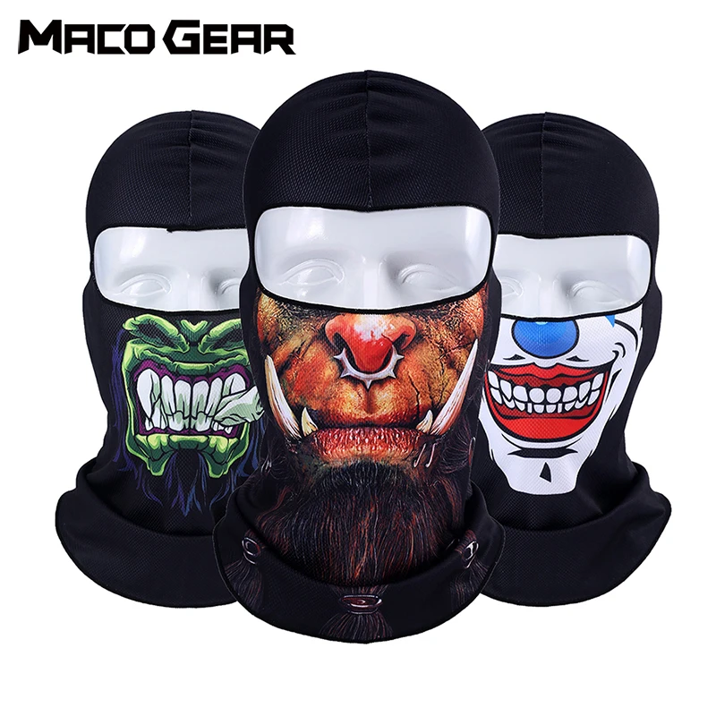 Маска Балаклава на все лицо для мужчин и женщин 3D с изображением черепа Orc Joker