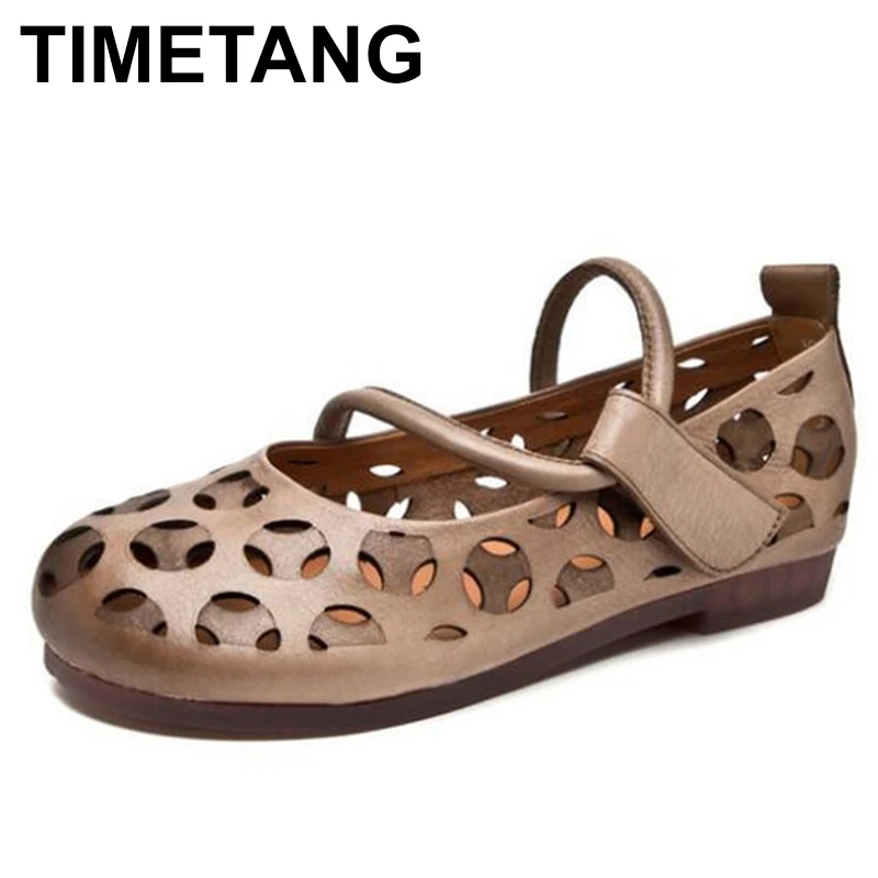 TIMETANG 2020 summer shoes woman flat shoes new genuine leather hollow breathable casual women shoes
TIMETANG 2020 summer shoes woman flat shoes new genuine leather hollow breathable casual women shoes