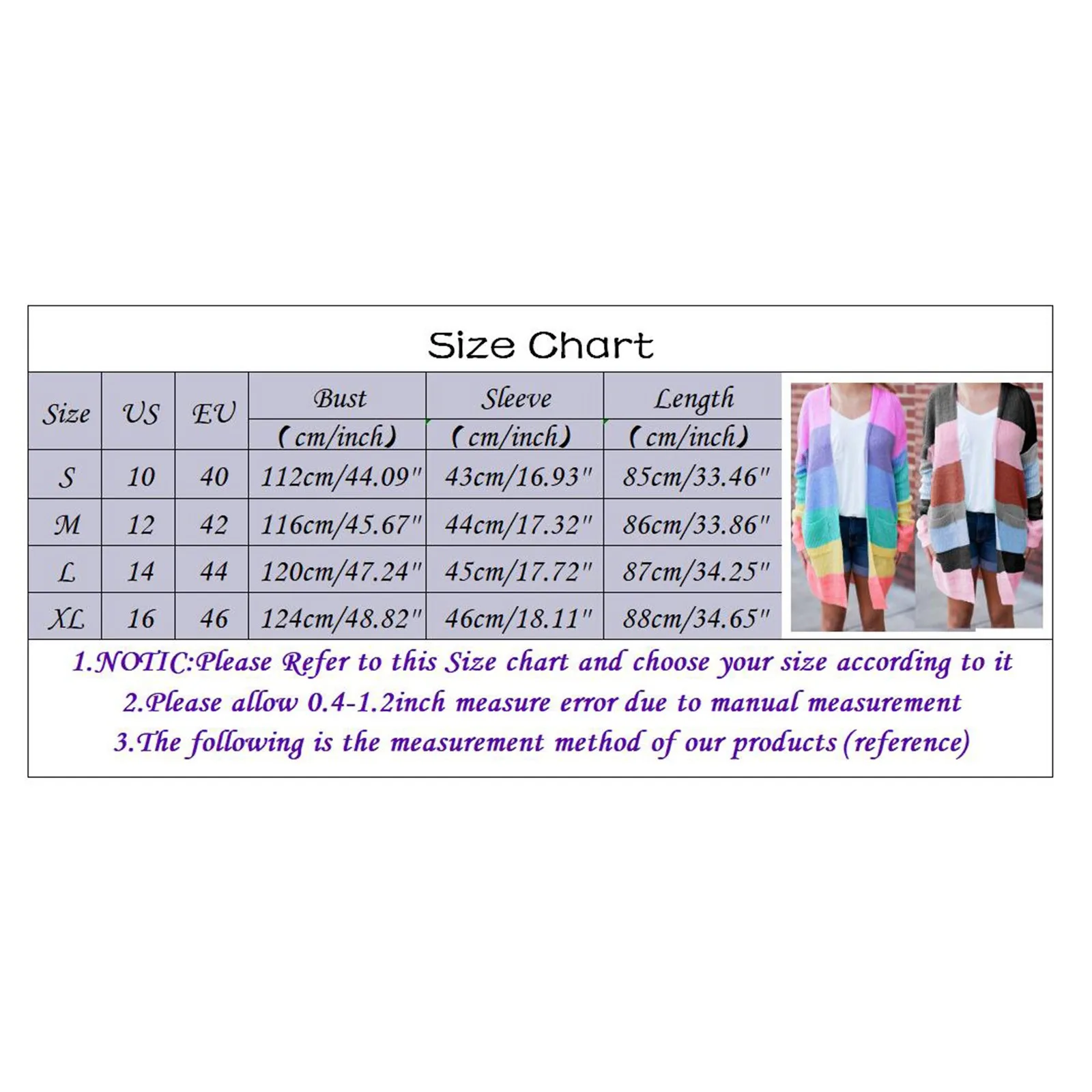 Women's Color Stitching Cardigan Sweater Long Sleeve Striped Color Block Open Front Knit Cardigan Sweater Coat Female Mujer R5
Women's Color Stitching Cardigan Sweater Long Sleeve Striped Color Block Open Front Knit Cardigan Sweater Coat Female Mujer R5