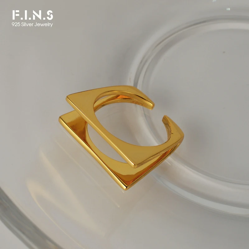 F.I.N.S Minimalist S925 Sterling Silver Ring Female INS Open Double Layer Geometric Square Flat Index Finger Rings for Women
F.I.N.S Minimalist S925 Sterling Silver Ring Female INS Open Double Layer Geometric Square Flat Index Finger Rings for Women