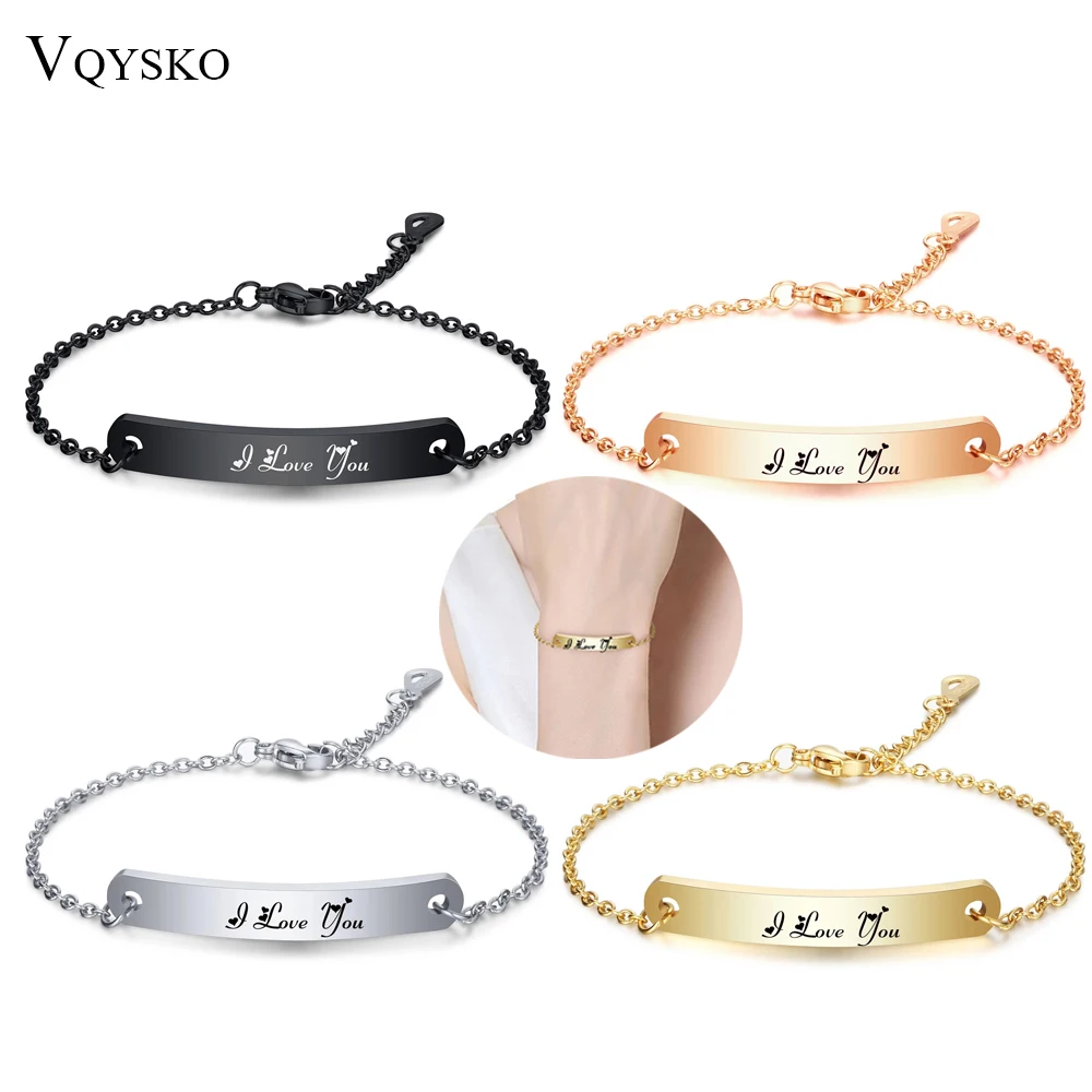 Customize Lovers Gift Name ID Bracelets for Women Stainless Steel Charm Bracelet Jewelry Perssonalize Adjustable Length
Customize Lovers Gift Name ID Bracelets for Women Stainless Steel Charm Bracelet Jewelry Perssonalize Adjustable Length