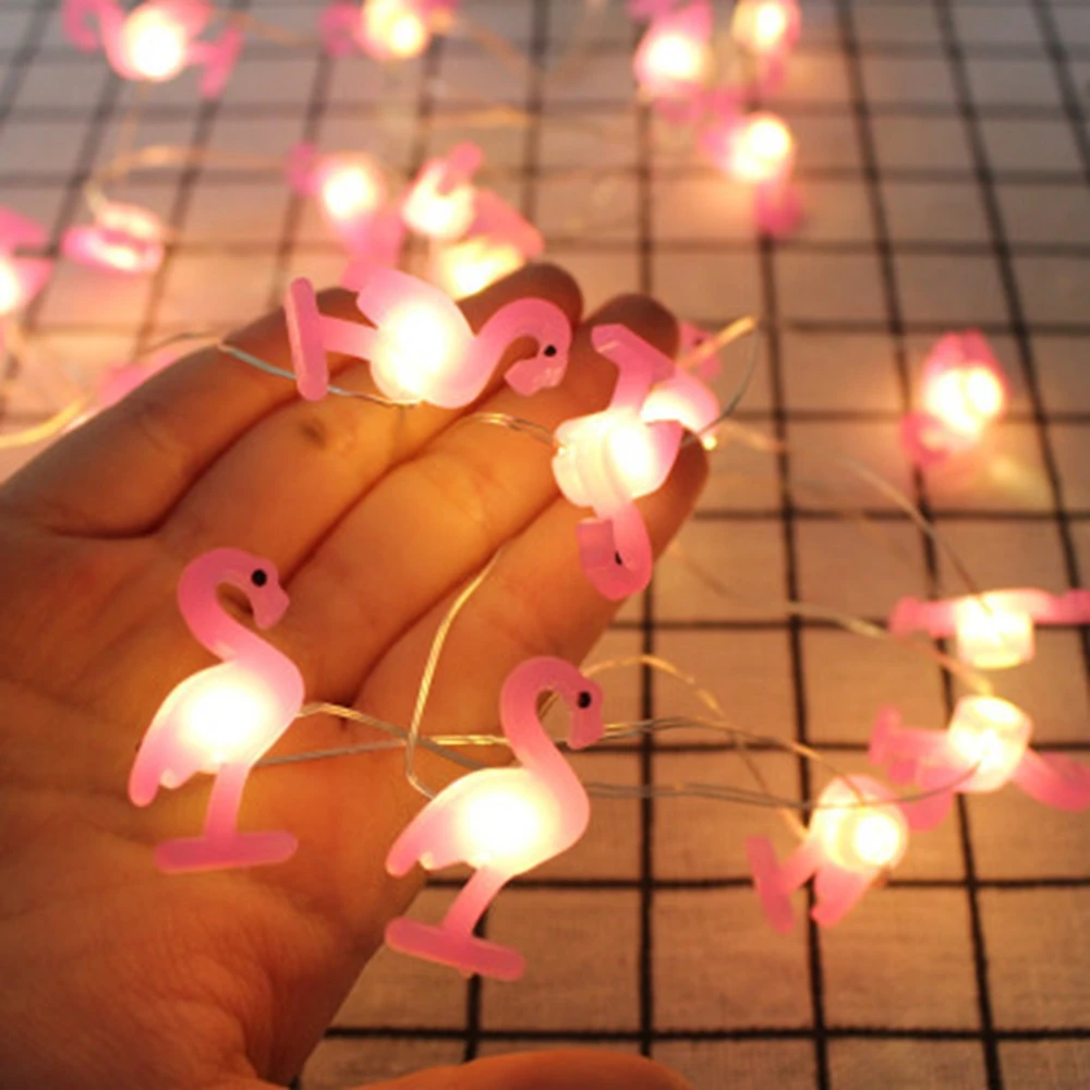 

20 LED 2m String Light Flamingo Pineapple Unicorn Stars Shape LED Lamp for Hawaii Wedding Birthday Party Decoration