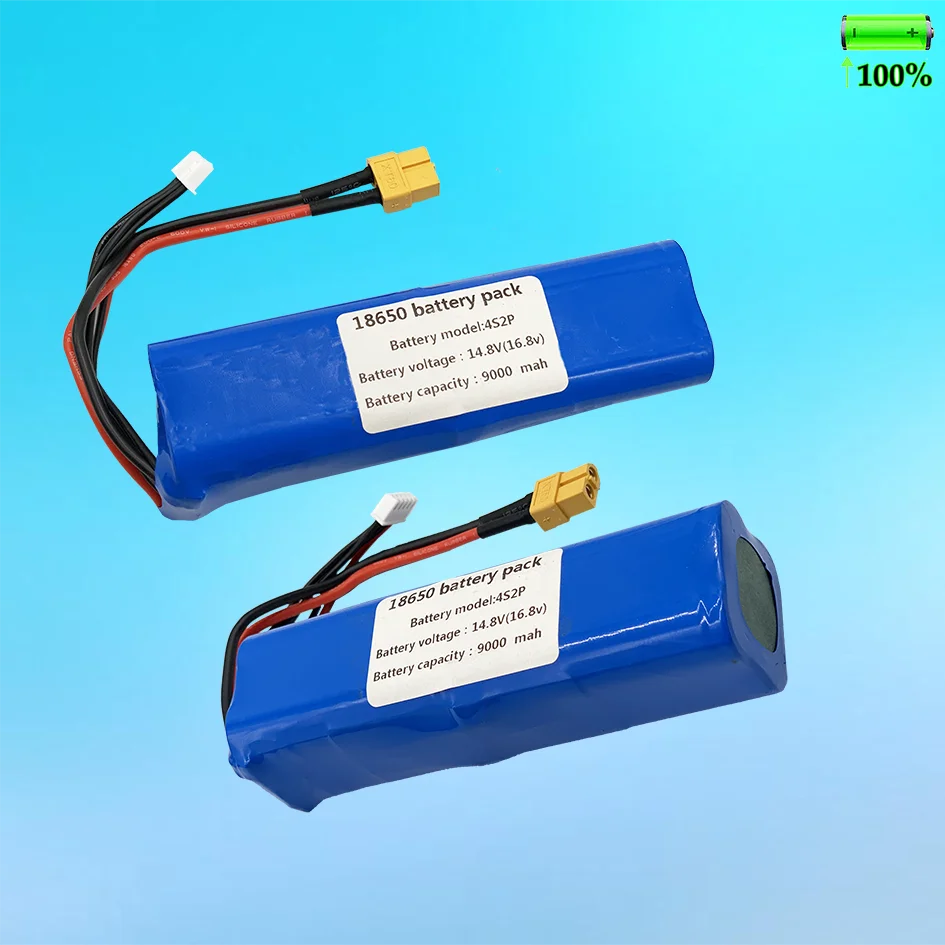 16.8V Li-ion Battery 14.8V 4S2P 9000mAh High Capacity UAV Rechargeable for Various RC Airplane Drone QuadrotorXH2.54-5P XT60
16.8V Li-ion Battery 14.8V 4S2P 9000mAh High Capacity UAV Rechargeable for Various RC Airplane Drone QuadrotorXH2.54-5P XT60