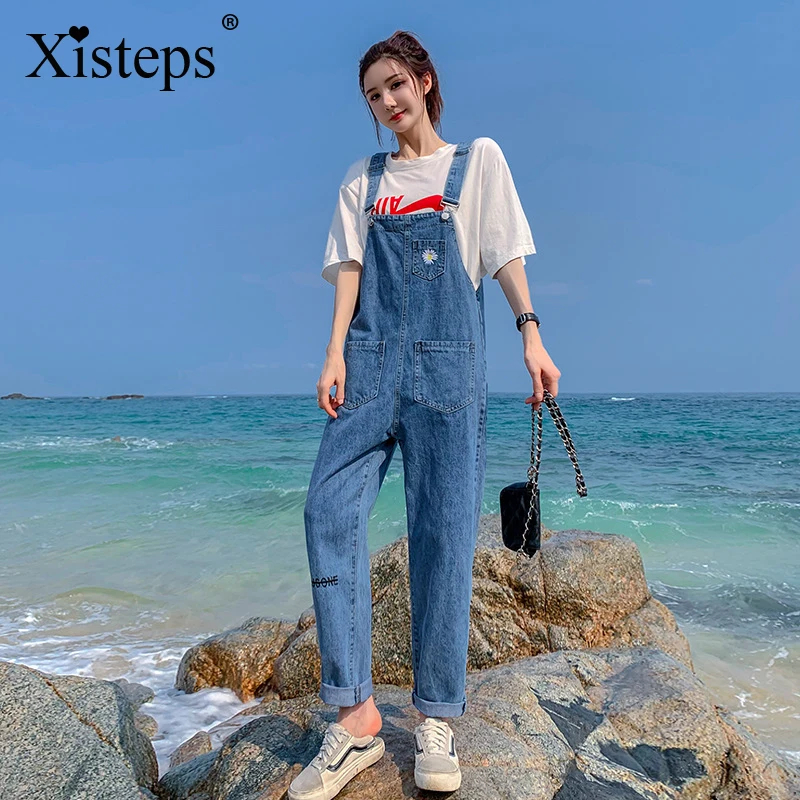 Женский джинсовый комбинезон Xisteps на бретельках, комбинезоны, женские синие джинсы с вышивкой, свободный осенний повседневный комбинезон б... 
Женский джинсовый комбинезон Xisteps на бретельках, комбинезоны, женские синие джинсы с вышивкой, свободный осенний повседневный комбинезон б...