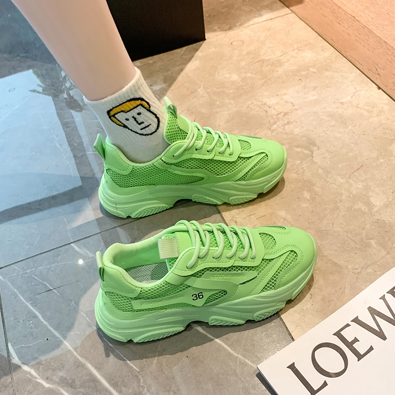 Women's Sports Shoes Mesh Breathable Lace-up Sports Shoes 2021 Summer New Thick-soled Increased Running Shoes Casual Shoes Women
Women's Sports Shoes Mesh Breathable Lace-up Sports Shoes 2021 Summer New Thick-soled Increased Running Shoes Casual Shoes Women