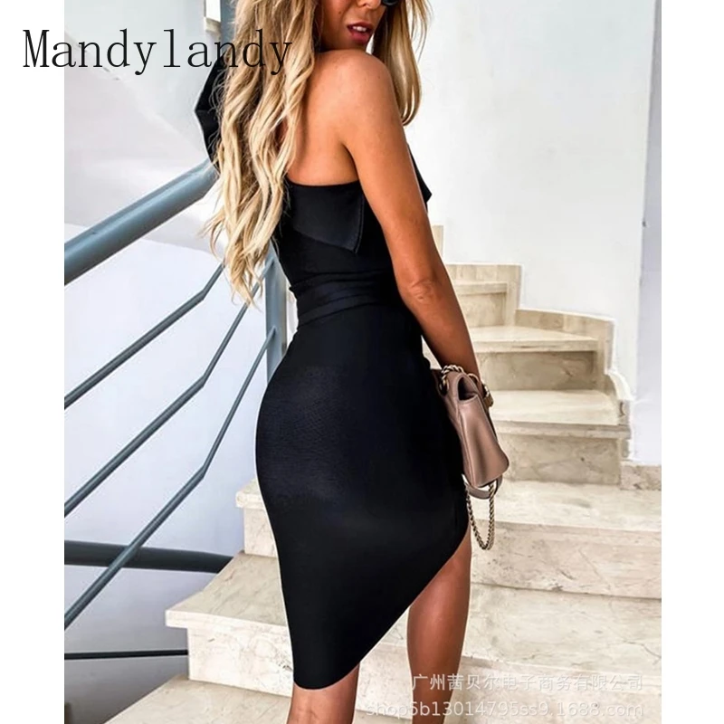 Mandylandy Dress Summer Sexy One Shoulder Slim Fit Backless Dress Women's Casual High Waist Solid Color Ruffled Stitching Dress
Mandylandy Dress Summer Sexy One Shoulder Slim Fit Backless Dress Women's Casual High Waist Solid Color Ruffled Stitching Dress