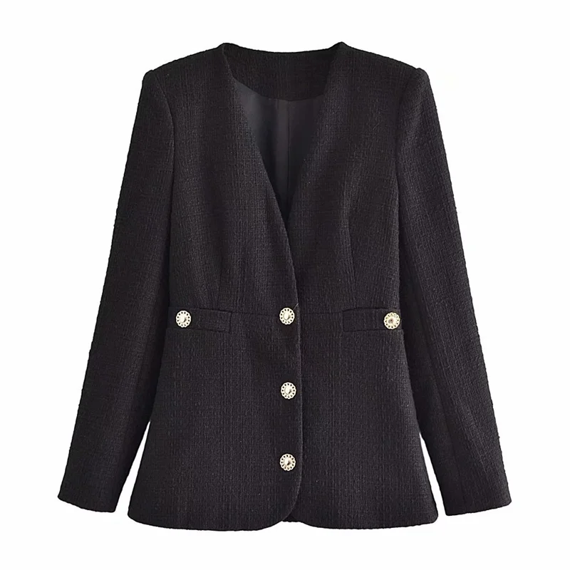 Za 2021 Black Textured Blazer Women Long Sleeve Vintage Fitting Blazers Pronounced Shoulders Buttoned Women Blazers Coat
Za 2021 Black Textured Blazer Women Long Sleeve Vintage Fitting Blazers Pronounced Shoulders Buttoned Women Blazers Coat