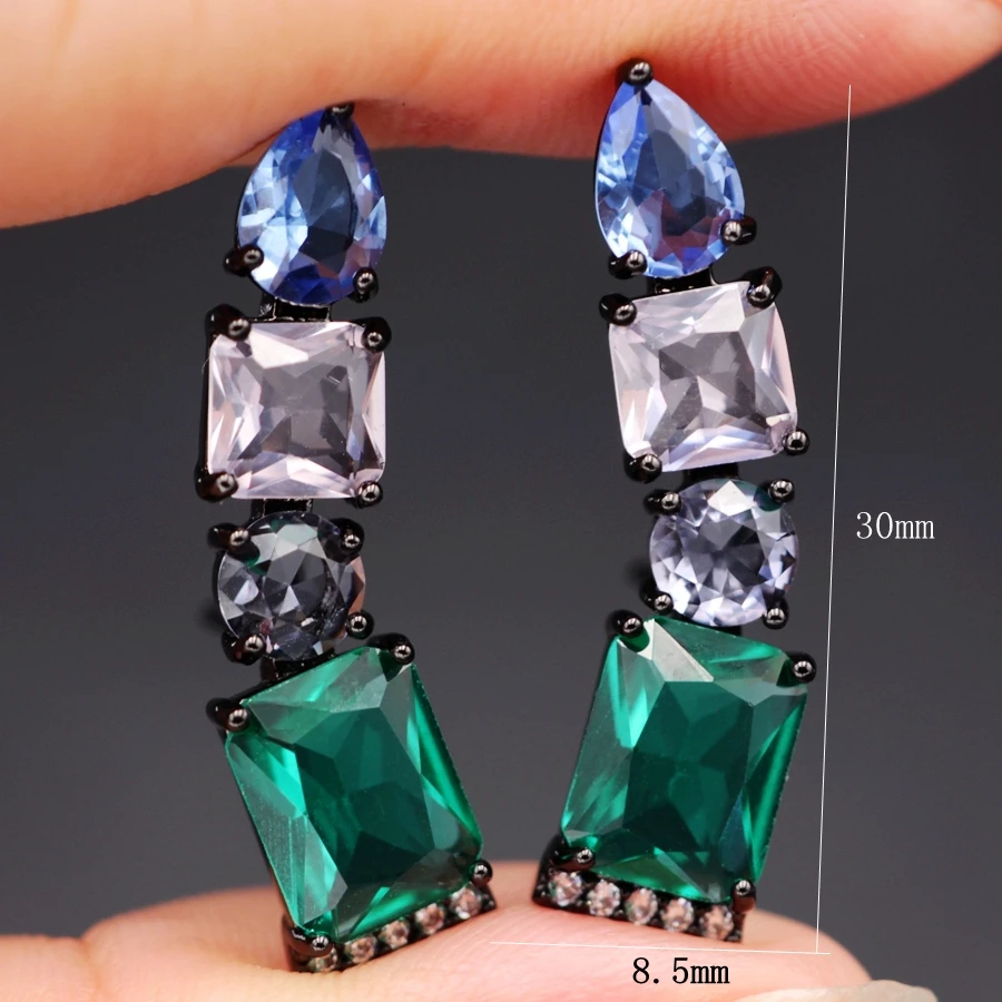 Charm Colorful Crystal Stud Earrings AAA Cubic Zirconia Ear Cuff Green Ear Clip Rectangle women BOHO Fashion Party Jewelry 2020
Charm Colorful Crystal Stud Earrings AAA Cubic Zirconia Ear Cuff Green Ear Clip Rectangle women BOHO Fashion Party Jewelry 2020