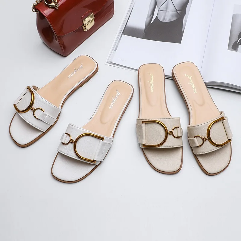 New Arrival Womens Slippers Leather Square Toe Flats Flip Flops Designer Ladies Slides Summer Sandals Women Shoes Zapatos
New Arrival Womens Slippers Leather Square Toe Flats Flip Flops Designer Ladies Slides Summer Sandals Women Shoes Zapatos