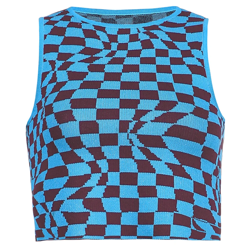XBUEN Y2k Women Irregular Plaid Casual Crop Top Summer Female Contrast Round Neck Vest Sleeveless Sweater Traf Tank Tops 2021
XBUEN Y2k Women Irregular Plaid Casual Crop Top Summer Female Contrast Round Neck Vest Sleeveless Sweater Traf Tank Tops 2021