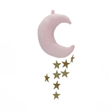 Floating Cloud Pendant with Moon Stars Baby Crib Bed Room Play Hanging Decoration baby hanging bed seat plush toy Hand Bell Kids