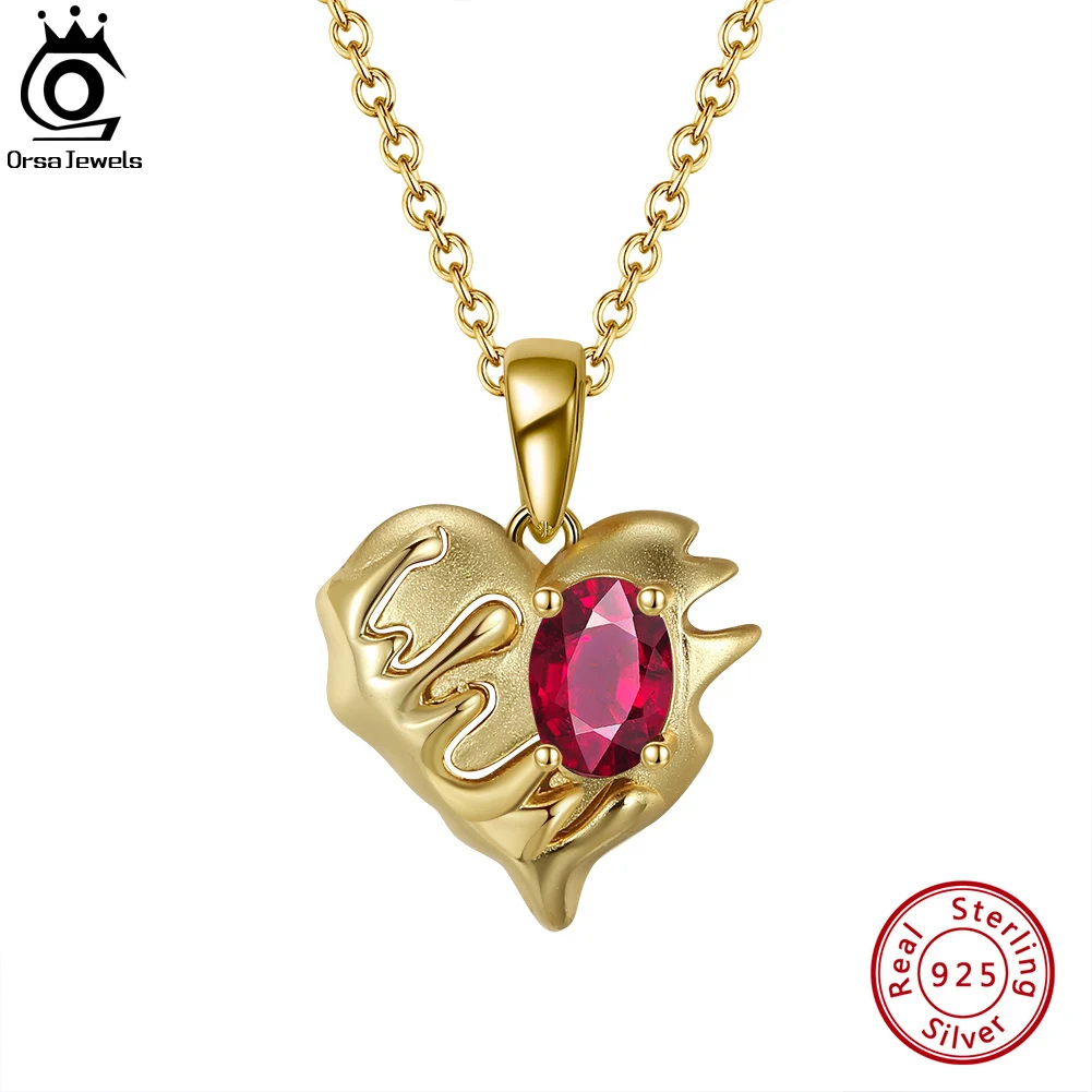 ORSA JEWELS 14K Gold Plated Heart Necklace with Natural Red Gems Garnet For Women Gifts Real 925 Silver 2021 Trend Jewelry GMN07
ORSA JEWELS 14K Gold Plated Heart Necklace with Natural Red Gems Garnet For Women Gifts Real 925 Silver 2021 Trend Jewelry GMN07