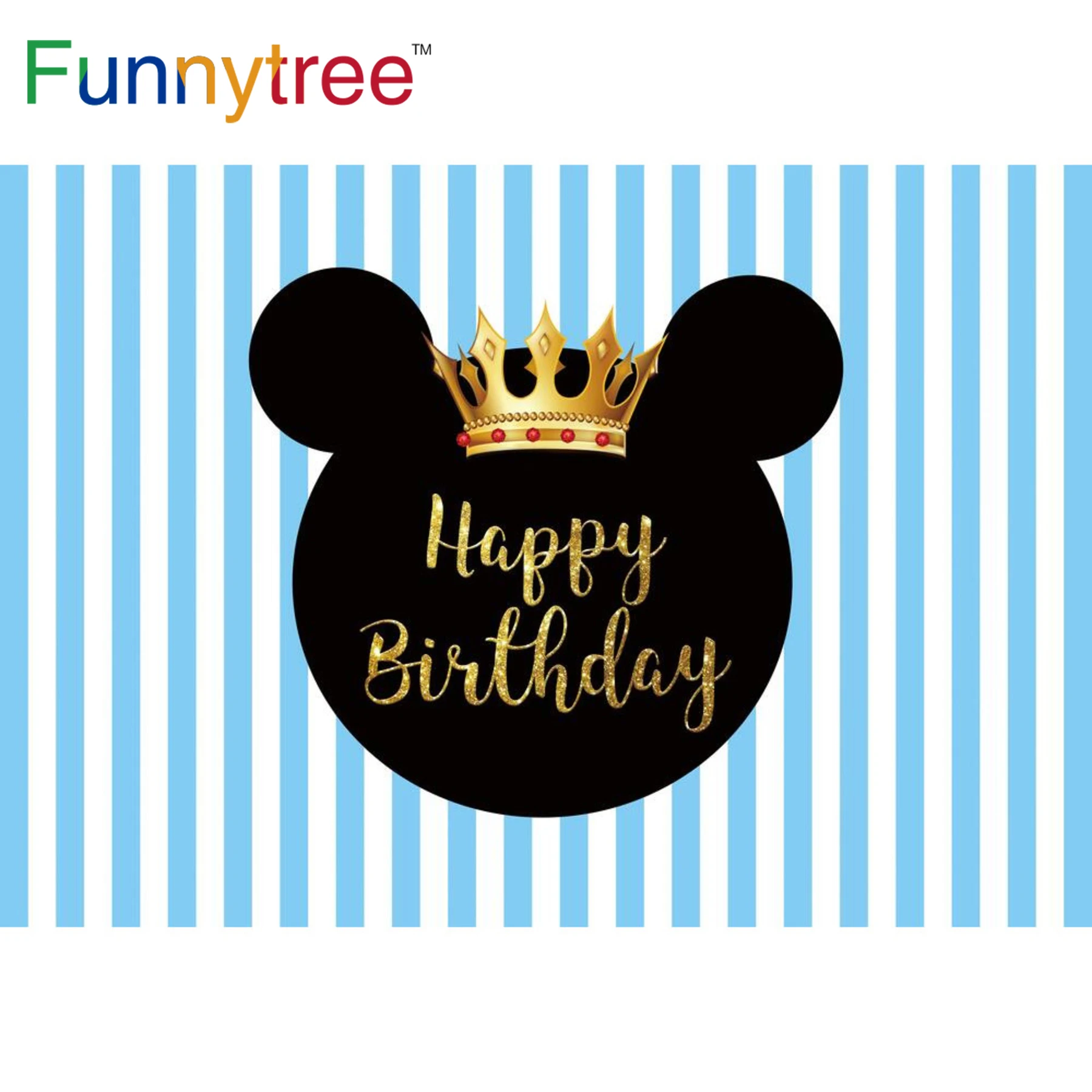 Funnytree Mouse Birthday Backdrop Blue Stipes Baby Shower Golden Crown Cartoon Party Background Banner Photography Photo Studio 
Funnytree Mouse Birthday Backdrop Blue Stipes Baby Shower Golden Crown Cartoon Party Background Banner Photography Photo Studio