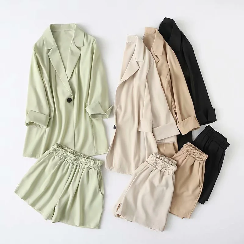 two peice set womens suits summer leisure sets ladies blazer jackets high waist shorts pants short set
two peice set womens suits summer leisure sets ladies blazer jackets high waist shorts pants short set