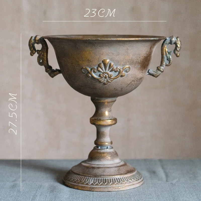Vintage Old Wrought Iron Vase Flower Home Furnishing Golden Silver European Flower Pot Goblet Classical Floral Decoration
Vintage Old Wrought Iron Vase Flower Home Furnishing Golden Silver European Flower Pot Goblet Classical Floral Decoration