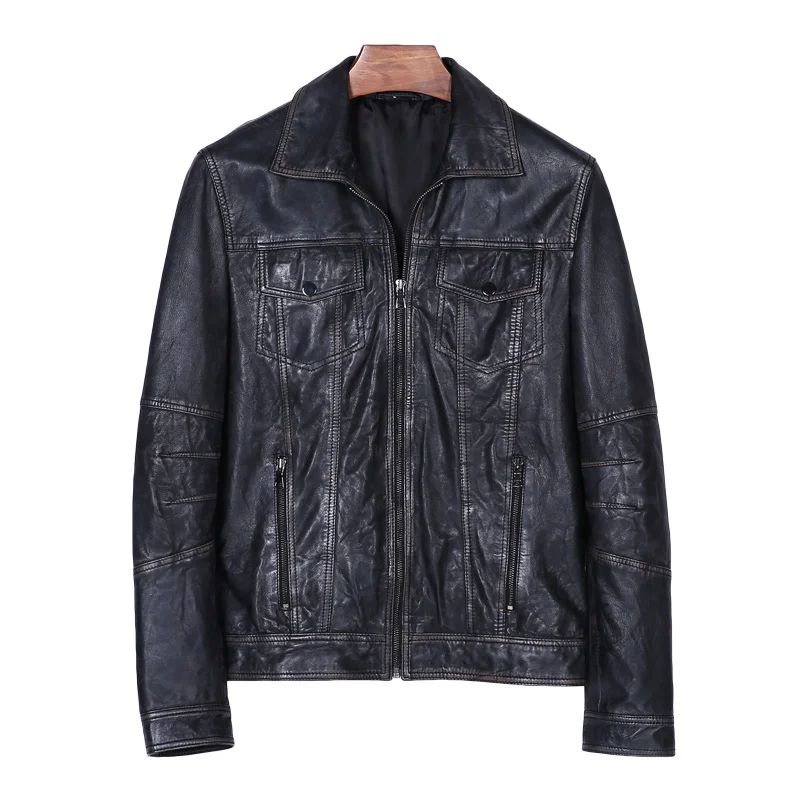 Real Sheepskin Genuine Coat Motorcycle Jacket Man Vintage Slim Fit Biker Men Leather Jackets
Real Sheepskin Genuine Coat Motorcycle Jacket Man Vintage Slim Fit Biker Men Leather Jackets