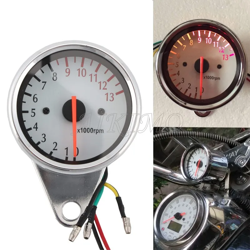 12V Universal Motorcycle LED Backlit Tachometer Gauge For Scooter ATV Cafe Racer
12V Universal Motorcycle LED Backlit Tachometer Gauge For Scooter ATV Cafe Racer