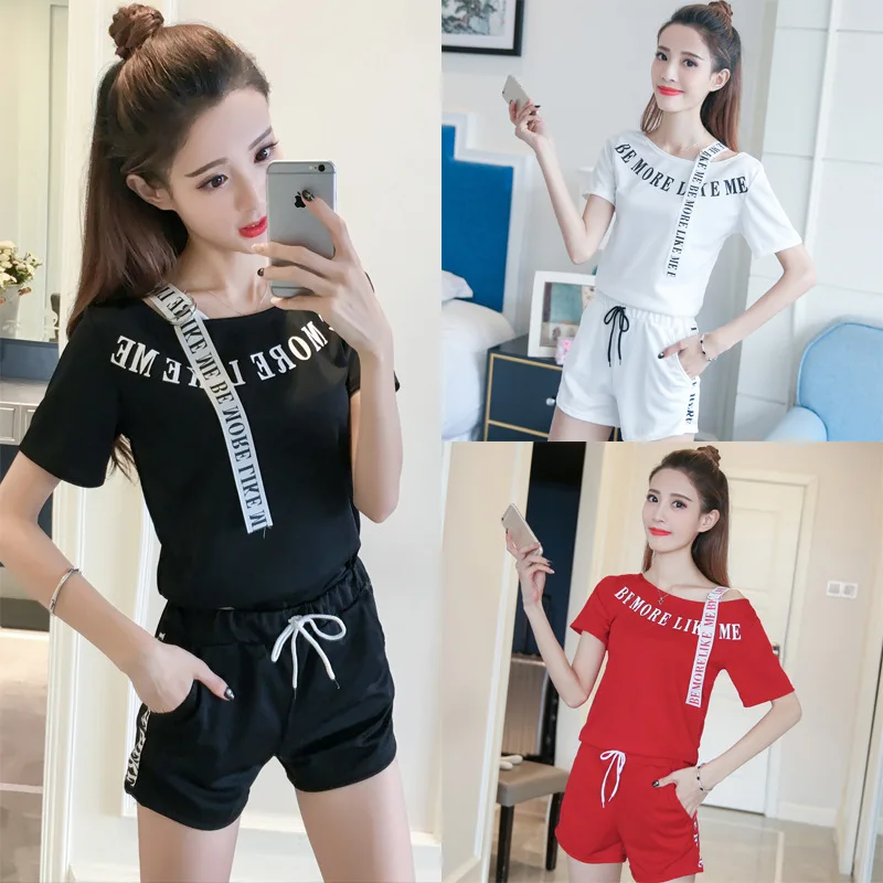 Summer 2020 New Style Fashion WOMEN'S Suit Korean-style Loose Casual Off-Shoulder Applique Tops Wide-Leg Shorts Two-Piece Set
Summer 2020 New Style Fashion WOMEN'S Suit Korean-style Loose Casual Off-Shoulder Applique Tops Wide-Leg Shorts Two-Piece Set