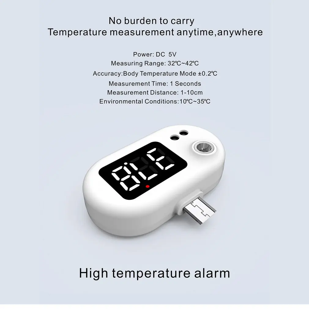 hotUSB Smart Thermometer LED Display Mini Mobile Phone Thermometer Non-contact Infrared Thermometer with Type-C Joint for Phones
hotUSB Smart Thermometer LED Display Mini Mobile Phone Thermometer Non-contact Infrared Thermometer with Type-C Joint for Phones