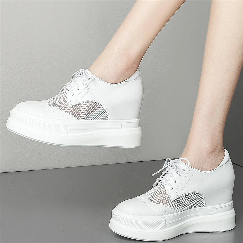 Fashion Sneakers Women Lace Up Genuine Leather Wedges High Heel Ankle Boots Female Breathable Platform Oxfords Shoe Casual Shoes
Fashion Sneakers Women Lace Up Genuine Leather Wedges High Heel Ankle Boots Female Breathable Platform Oxfords Shoe Casual Shoes