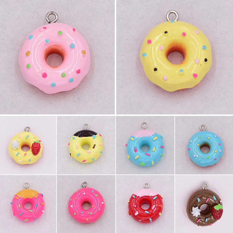 10Pcs/pack Donut Resin Pendant for DIY Creative Earrings Necklace Keychains Simulation Strawberry Donut Charms
10Pcs/pack Donut Resin Pendant for DIY Creative Earrings Necklace Keychains Simulation Strawberry Donut Charms