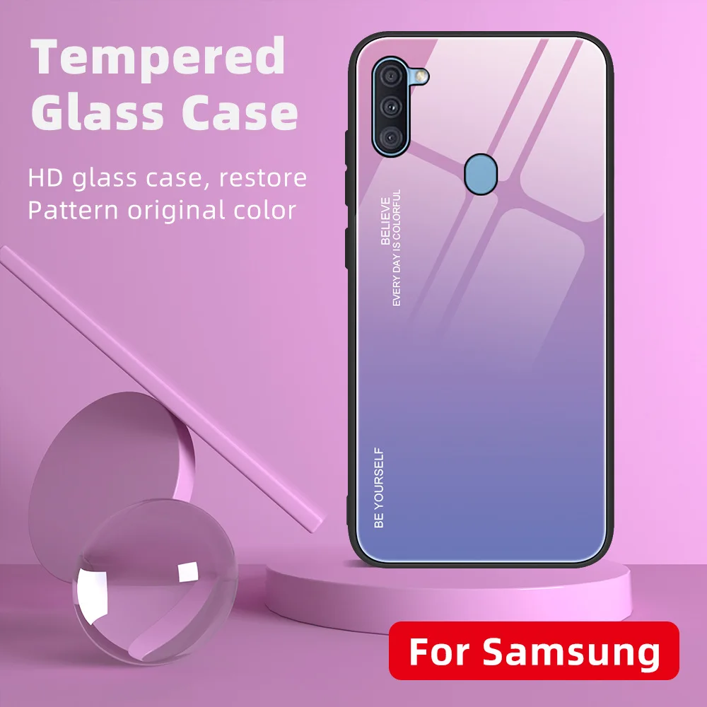 Tempered glass phone case for Samsung note 8 Galaxy A50 A20 A51 A71 A80 A7 2018 S6 S20 S8 S9 Luxury gradient color Back Cover
Tempered glass phone case for Samsung note 8 Galaxy A50 A20 A51 A71 A80 A7 2018 S6 S20 S8 S9 Luxury gradient color Back Cover