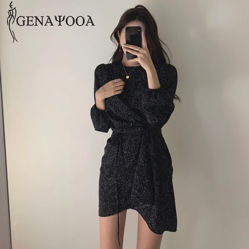 Genayooa Casual Dress Women Elegant Mini Dress Long Sleeve Chiffon Drawstring Polka Dot Dress Women Irregular Vestidos Spring
Genayooa Casual Dress Women Elegant Mini Dress Long Sleeve Chiffon Drawstring Polka Dot Dress Women Irregular Vestidos Spring