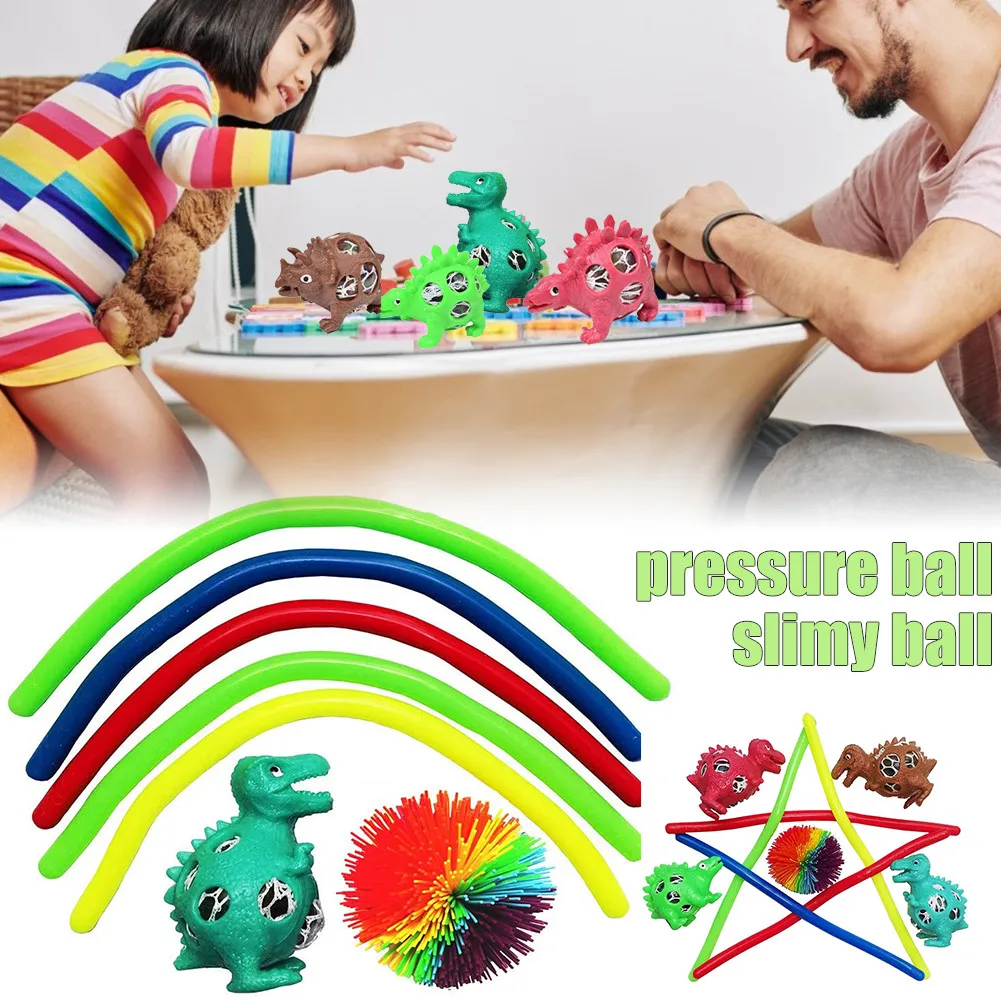7Pcs Stretchy String Fidget Sensory Toys Squeeze Ball Slimy Ball Squeeze Dinosaur Toys For Kids Office Adults Stress Relief
7Pcs Stretchy String Fidget Sensory Toys Squeeze Ball Slimy Ball Squeeze Dinosaur Toys For Kids Office Adults Stress Relief