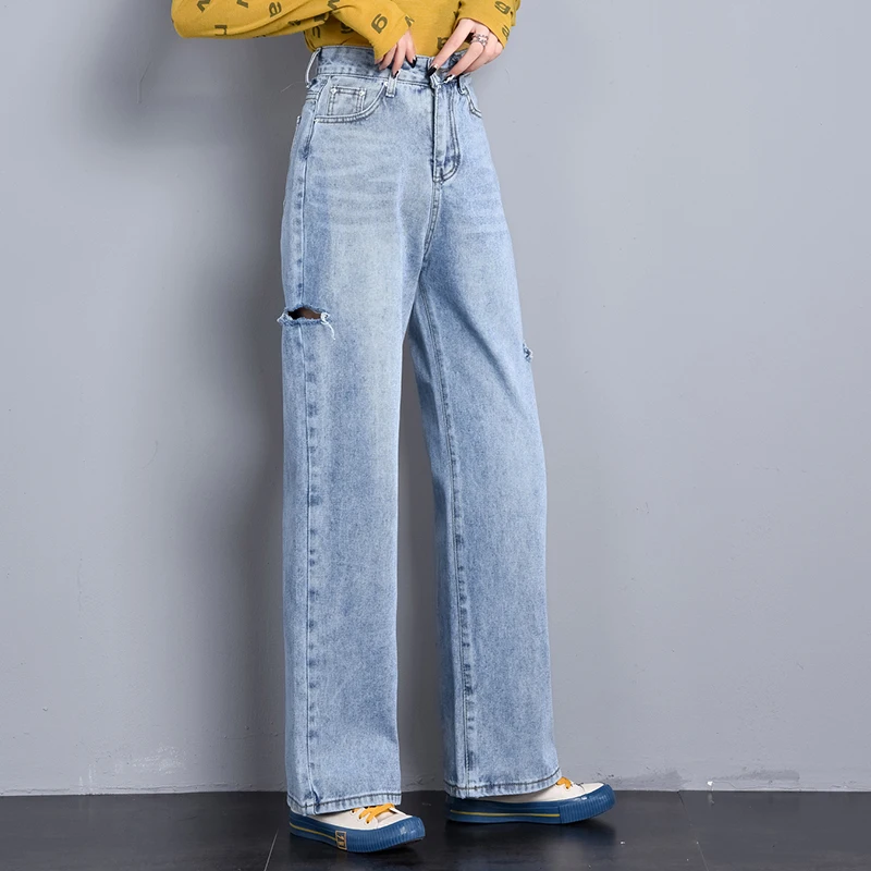 Vintage High Waist Ripped Hole Loose Wide Leg Straight Long Jeans for Women S M L XL 2XL
Vintage High Waist Ripped Hole Loose Wide Leg Straight Long Jeans for Women S M L XL 2XL