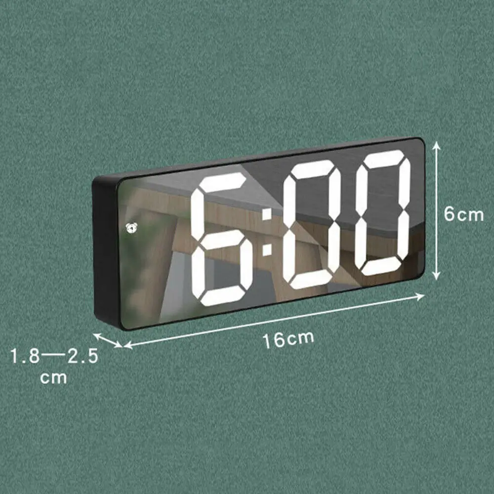 Digital LED Mirror Alarm Clock Digital Snooze Table Clock Wake Up Light Electronic Time Temperature Display Decoration Clock 
Digital LED Mirror Alarm Clock Digital Snooze Table Clock Wake Up Light Electronic Time Temperature Display Decoration Clock