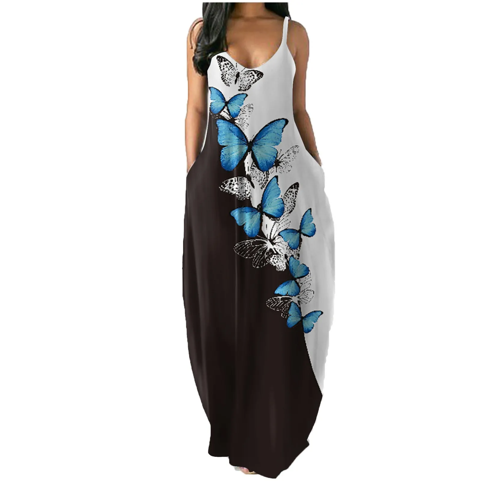 40# Spagetti Strap Boho Sexy Summer Dress Floor Length Print V-neck Sexy Sleeveless Dress 2021 High Waist Slender Loose Dress
40# Spagetti Strap Boho Sexy Summer Dress Floor Length Print V-neck Sexy Sleeveless Dress 2021 High Waist Slender Loose Dress