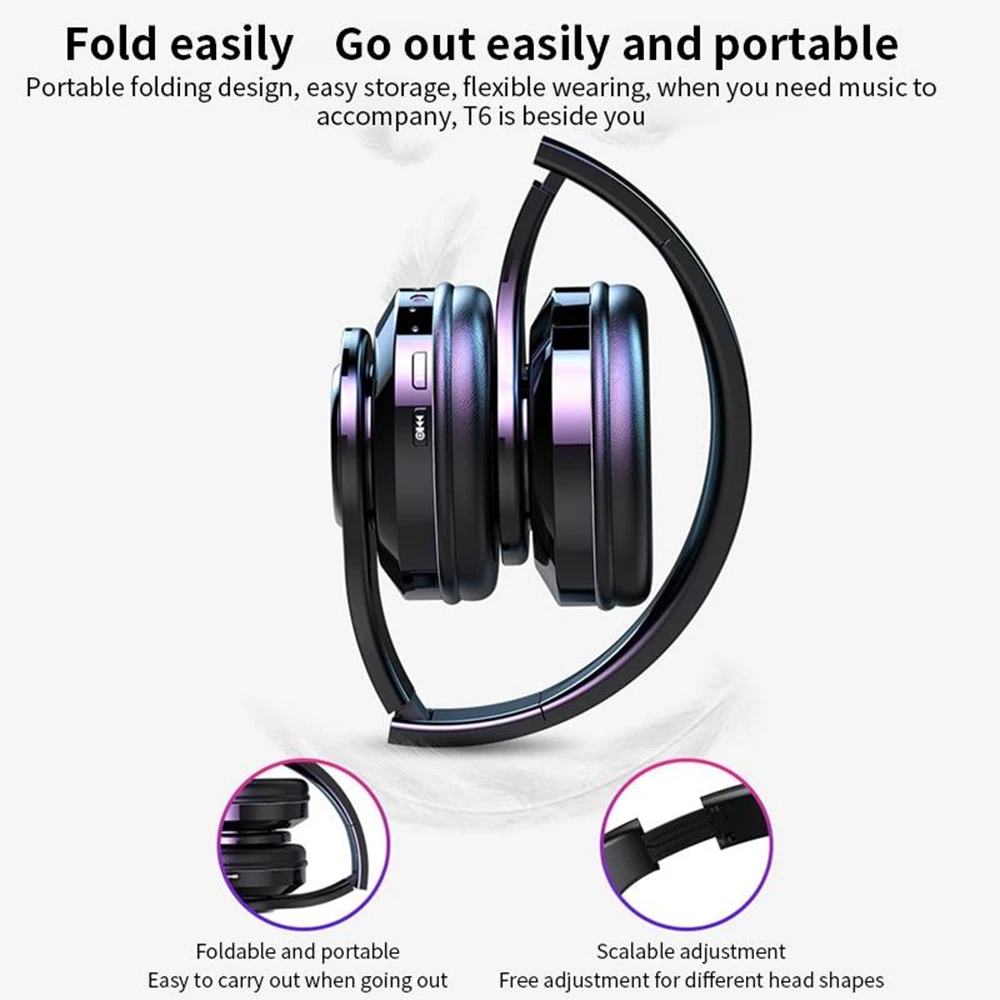 Wireless Headphone Bluetooth Earphone 5.0 3D Bass Stereo Noise Reduction Gaming Headset Foldable LED Light Display Cool Earphone
Wireless Headphone Bluetooth Earphone 5.0 3D Bass Stereo Noise Reduction Gaming Headset Foldable LED Light Display Cool Earphone