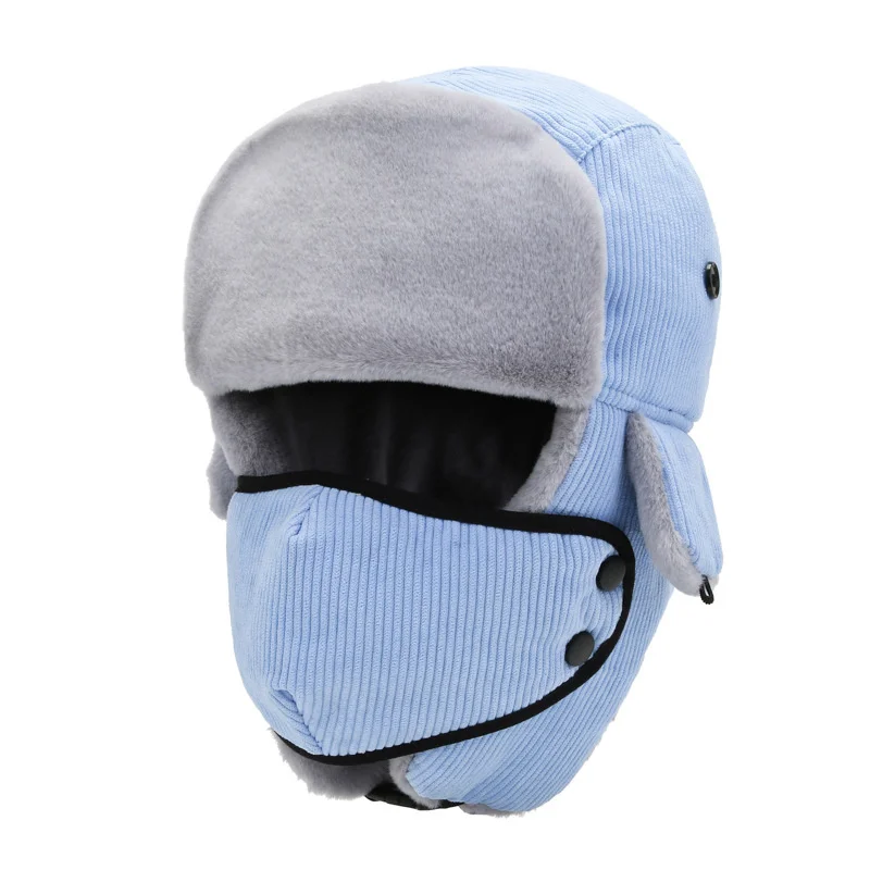 Winter Warm Ear Protection Cap Windproof Plush Thickening Lining Warm Hats With Mask Bomber Hats With Ear Flaps
Winter Warm Ear Protection Cap Windproof Plush Thickening Lining Warm Hats With Mask Bomber Hats With Ear Flaps