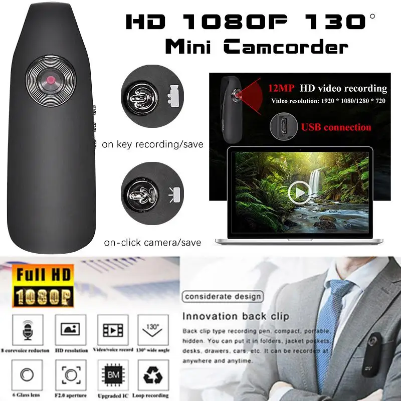 HD 1080P Mini Camera Pen Pocket Loop Recording Portable A Key Operation Magnetic Micro Camcorder Motion Detection Wide Angle Cam
HD 1080P Mini Camera Pen Pocket Loop Recording Portable A Key Operation Magnetic Micro Camcorder Motion Detection Wide Angle Cam