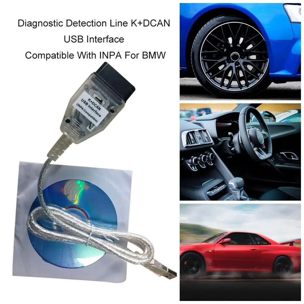 Universal Car Stlying Diagnostic USB Cable Detection Line K+DCAN USB Interface Compatible With INPA For BMW
Universal Car Stlying Diagnostic USB Cable Detection Line K+DCAN USB Interface Compatible With INPA For BMW
