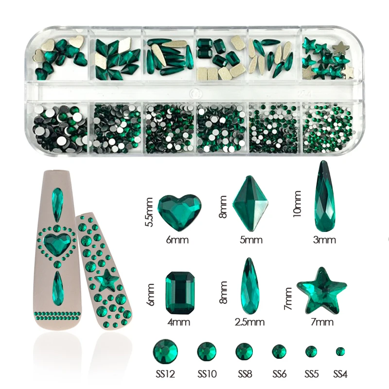 12 Grids Colorful Nail Rhinestones Mixed Size Diamonds AB Flatback Shiny Crystal 3D Glitter Gems Nail Art Decorations Strass
12 Grids Colorful Nail Rhinestones Mixed Size Diamonds AB Flatback Shiny Crystal 3D Glitter Gems Nail Art Decorations Strass