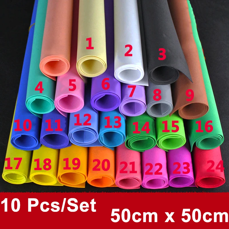 50x50cm Foamiran Sponge Paper 10 PCS Handmade Craft Paper EVA DIY Crafts Materials Cut Foam Paper Nursery Decoration Gift Childr
50x50cm Foamiran Sponge Paper 10 PCS Handmade Craft Paper EVA DIY Crafts Materials Cut Foam Paper Nursery Decoration Gift Childr