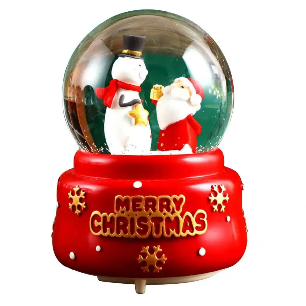 

Eco-friendly Snow Globe with Colorful Lighting Desktop Decor Music Snow Globe Children Gift Santa Claus Snow Globe