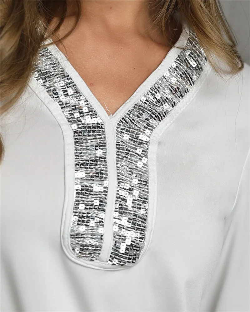 Shirts Autumn Fashion Harajuku Women Shirts Pullover Tshirt Top Tee Solid Full Sequined V-Neck Casual Elegant
Shirts Autumn Fashion Harajuku Women Shirts Pullover Tshirt Top Tee Solid Full Sequined V-Neck Casual Elegant