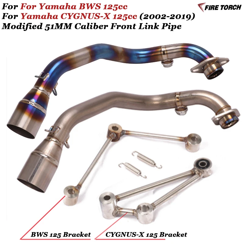 Motorcycle Exhaust Full Systems Modified Titanium Alloy Connect Link Tube Front Link Pipe For Yamaha BWS 125 CYGNUS-X 125cc
Motorcycle Exhaust Full Systems Modified Titanium Alloy Connect Link Tube Front Link Pipe For Yamaha BWS 125 CYGNUS-X 125cc