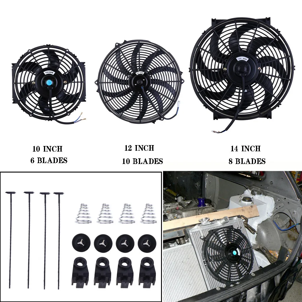 10 "12" 14 "дюймов 12v 80w электрический радиатор промежуточного охладителя