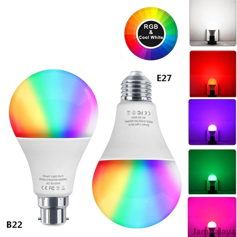 Smart WiFi Light Bulb LED RGBCW Color Changing Lamp Works with Alexa Echo Google Home Siri Voice Control 2.4GHz WiFi Dimmable
Smart WiFi Light Bulb LED RGBCW Color Changing Lamp Works with Alexa Echo Google Home Siri Voice Control 2.4GHz WiFi Dimmable