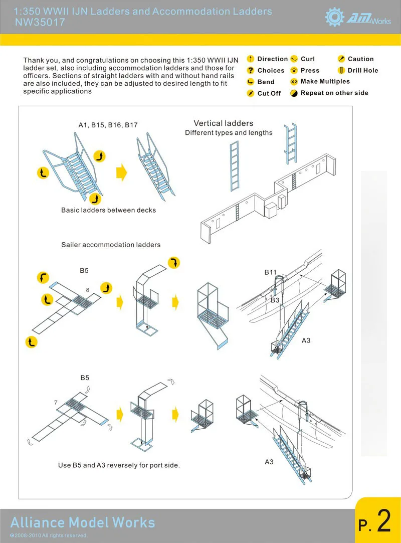 1/350 Etching Sheet WWII IJN Ladders and Accommodation Ladders (Godd Details) NW35017 Model Kits Accessory
1/350 Etching Sheet WWII IJN Ladders and Accommodation Ladders (Godd Details) NW35017 Model Kits Accessory