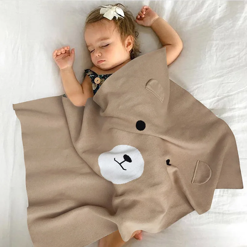 75X105cm Cotton Knitted Bear Khaki Soft Girl Baby Blanket Newborn Bed Quilt Cover girl Summer Blanket Infant Bedding with Ball
75X105cm Cotton Knitted Bear Khaki Soft Girl Baby Blanket Newborn Bed Quilt Cover girl Summer Blanket Infant Bedding with Ball