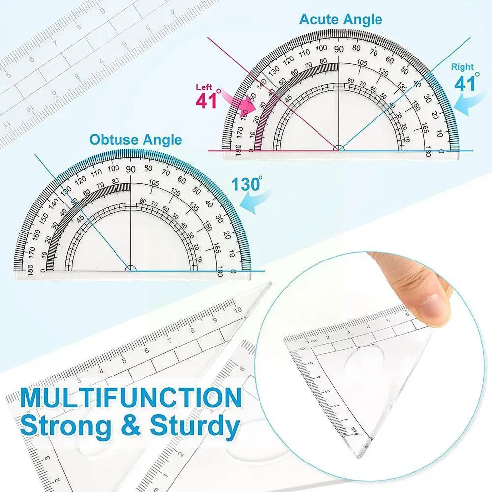Geometry Test Measuring Tool Ten-piece Ruler Set Compass And Clear Teachers Carry Set Easy To For Students Supplies Office X2f4
Geometry Test Measuring Tool Ten-piece Ruler Set Compass And Clear Teachers Carry Set Easy To For Students Supplies Office X2f4