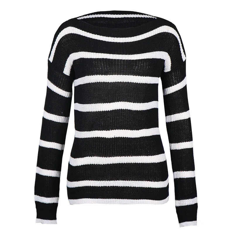 Winter 2020 Women's New Casual Striped Sweater Top In Solid Color Loose Comfortable Sweater Round Neck Long Sleeve Knit Jumper
Winter 2020 Women's New Casual Striped Sweater Top In Solid Color Loose Comfortable Sweater Round Neck Long Sleeve Knit Jumper