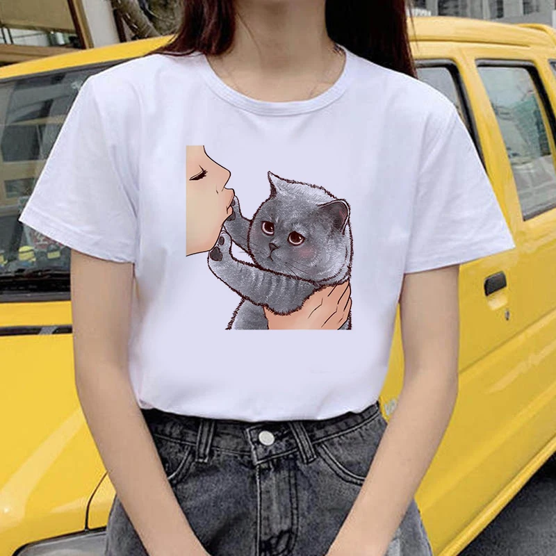 Harajuku Kiss Cats Women tshirts Aesthetic shirt Ullzang Vintage 90s tshirt New vogue Top Tees Female Tumblr Clothing
Harajuku Kiss Cats Women tshirts Aesthetic shirt Ullzang Vintage 90s tshirt New vogue Top Tees Female Tumblr Clothing