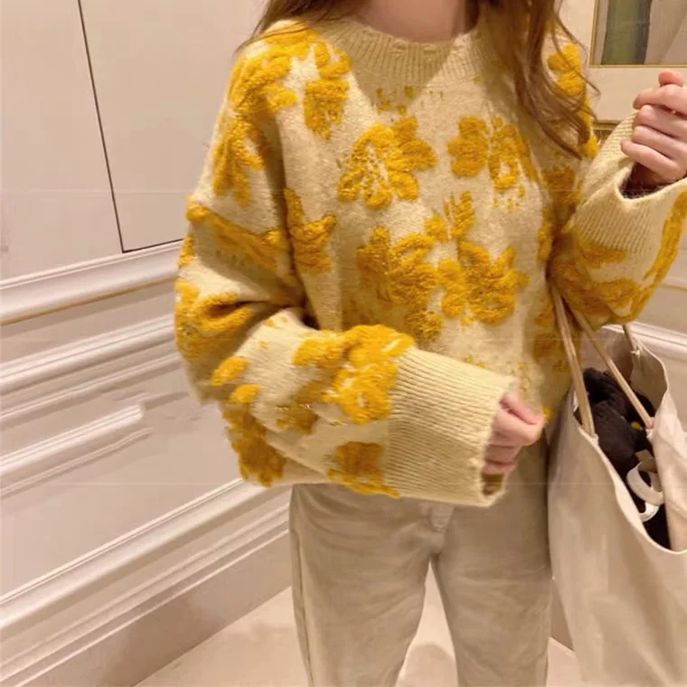 Vintage Sweaters O Neck Full Sleeve Japanese Lazy Wind Knitted Pullovers Wome Autumn Elegant Yellow Knitwear Female
Vintage Sweaters O Neck Full Sleeve Japanese Lazy Wind Knitted Pullovers Wome Autumn Elegant Yellow Knitwear Female