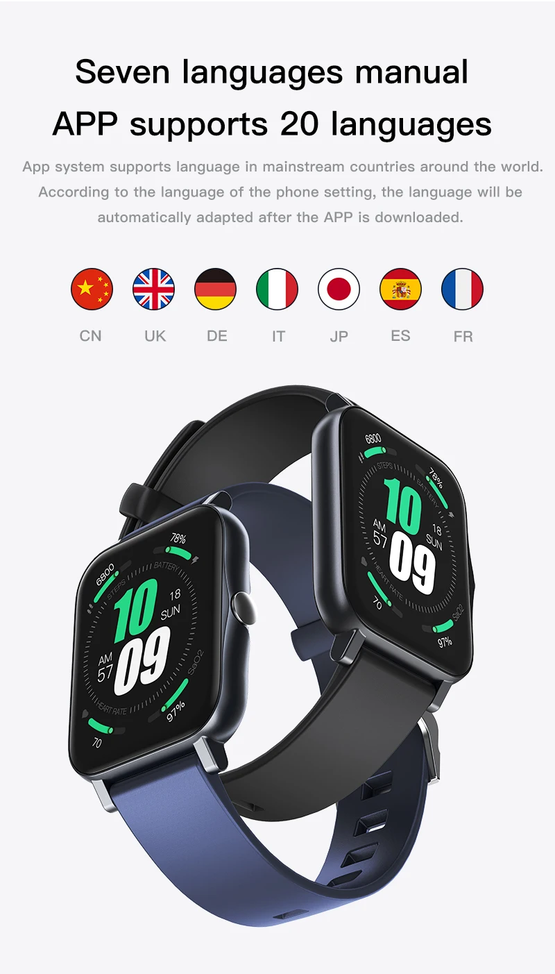 Новинка 2021 мужские Смарт часы S80 полностью сенсорный экран спортивные фитнес IP67